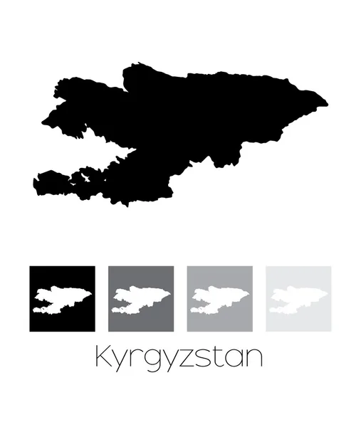 Carte du pays du Kirghizistan — Image vectorielle