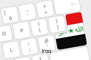 Klavye ile Irak bayrağı varlık belgili tanımlık girmek düğme