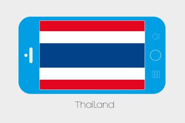 Hareket eden telefon ile Tayland bayrağı
