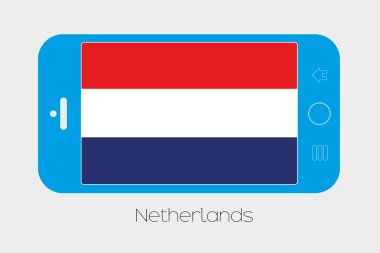 Hareket eden telefon ile Hollanda bayrağı