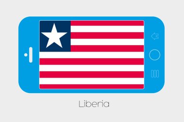 Liberya bayrağı ile cep telefonu