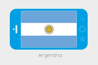 Hareket eden telefon ile Arjantin bayrağı
