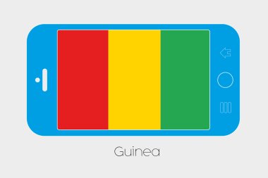 Hareket eden telefon ile Gine bayrağı