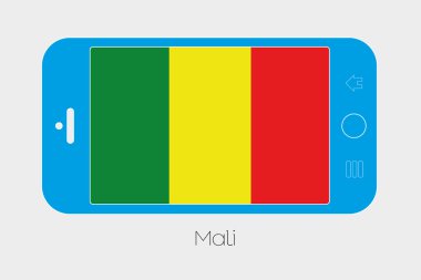 Hareket eden telefon ile Mali bayrağı