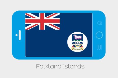 Hareket eden telefon ile Falkland Adaları bayrağı