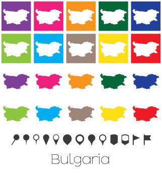 Bedende Bulgaristan Haritası işaretçiler ile