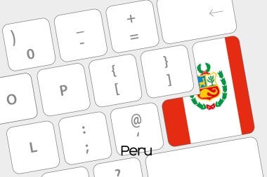 Klavye ile Peru bayrağı varlık belgili tanımlık girmek düğme