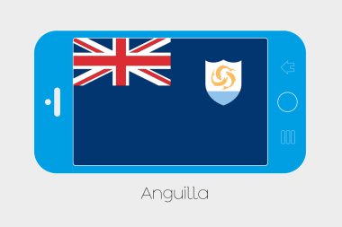 Hareket eden telefon ile Anguilla bayrağı