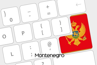 Klavye ile Karadağ bayrağı varlık belgili tanımlık girmek düğme