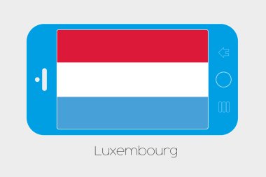 Hareket eden telefon ile Lüksemburg bayrağı
