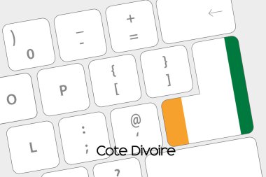 Fildişi Sahili bayrağı olmak Enter tuşu ile klavye