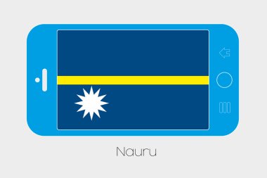 Hareket eden telefon ile Nauru Cumhuriyeti bayrağı