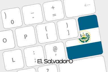 Klavye ile El Salvador bayrak varlık belgili tanımlık girmek düğme