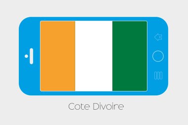 Fildişi Sahili bayrağı ile cep telefonu
