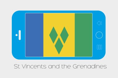 Hareket eden telefon ile Saint Vincents ve Grenadinler bayrağı