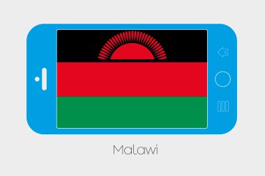 Hareket eden telefon ile Malavi Cumhuriyeti bayrağı