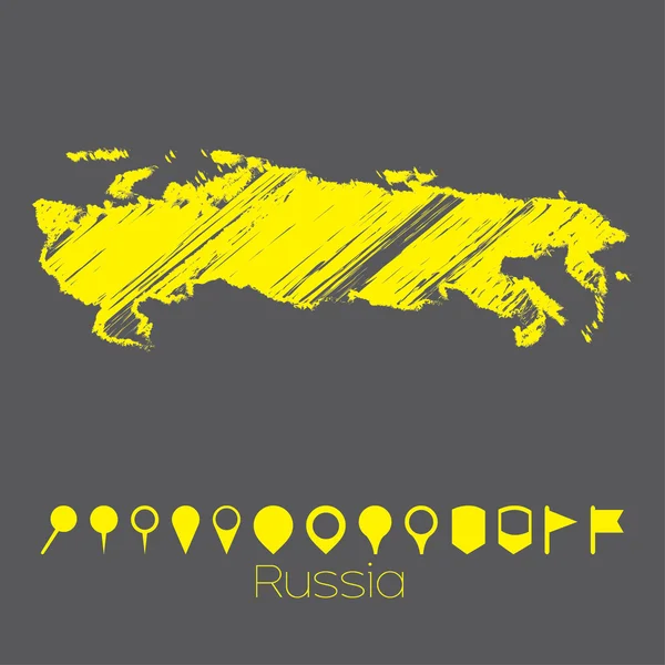 Carte du pays de Russie — Image vectorielle