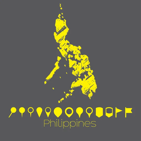 Map of the country of Philippines — Stock Vector