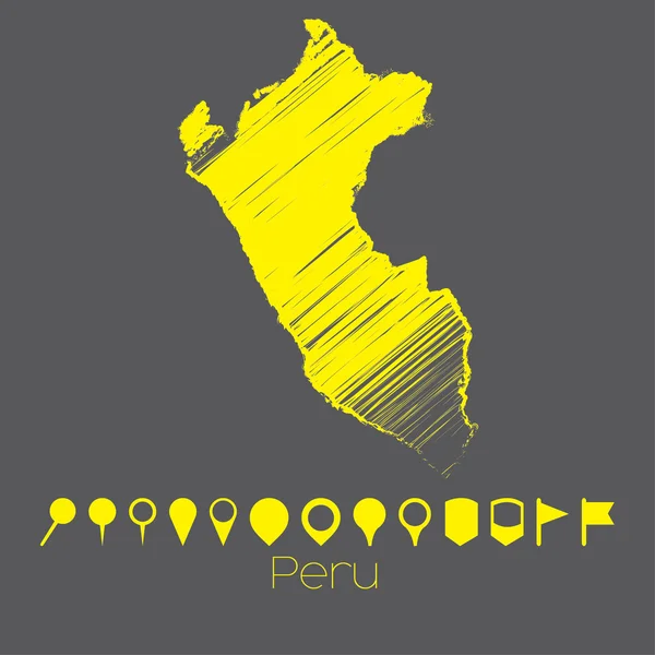 Mapa kraju, Peru — Wektor stockowy