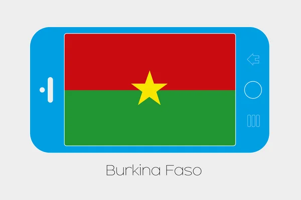 Mobile Phone with the Flag of Burkina Faso — Stock Vector