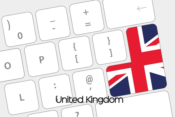 Keyboard with the Enter button being the Flag of United Kingdom — Stock Vector