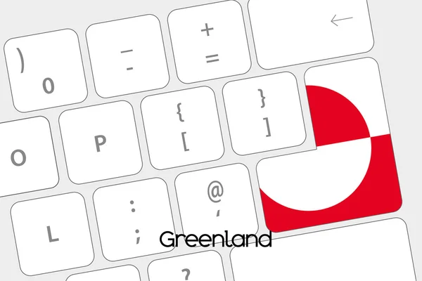 Klawiatura z przycisku Enter jest flaga Grenlandii — Wektor stockowy