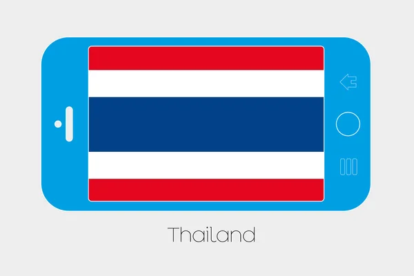 Hareket eden telefon ile Tayland bayrağı — Stok Vektör