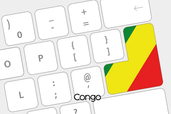 Клавиатура с кнопкой Enter является флагом Конго — стоковый вектор