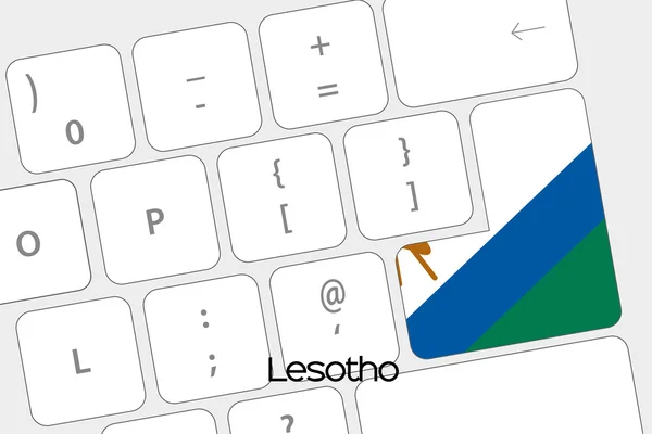 Tangentbord med Enter-knappen för att flagga Lesotho — Stock vektor