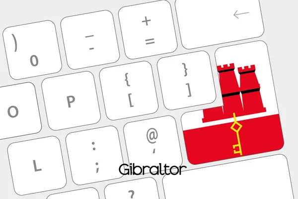 Tangentbord med Enter-knappen för att Gibraltars flagga — Stock vektor