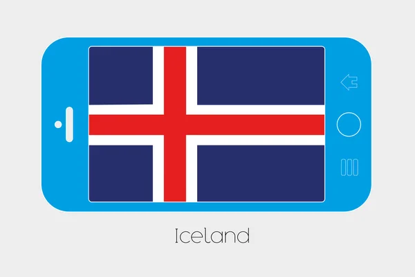 Mobiele telefoon met de vlag van IJsland — Stockvector