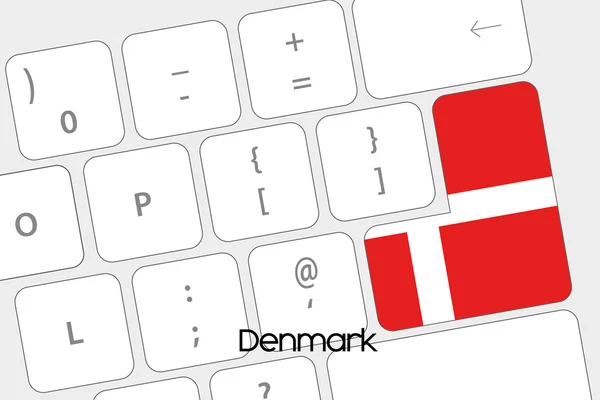 Клавіатури з клавішу Enter, будучи прапор Данії — стоковий вектор