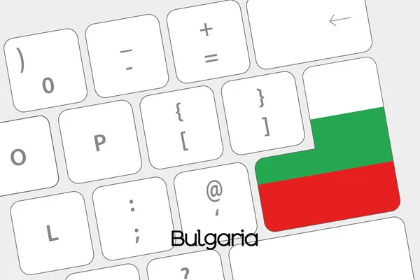 Bulgaristan bayrağı olmak Enter tuşu ile klavye — Stok Vektör