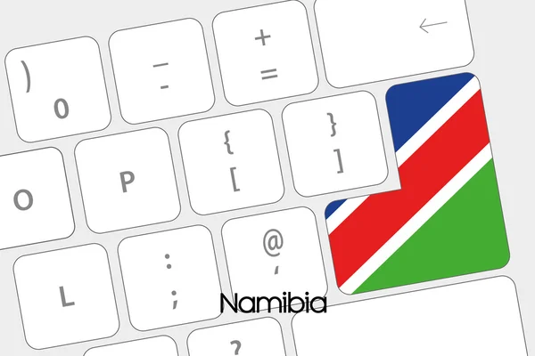 Clavier avec le bouton Entrée étant le drapeau de Namibie — Image vectorielle