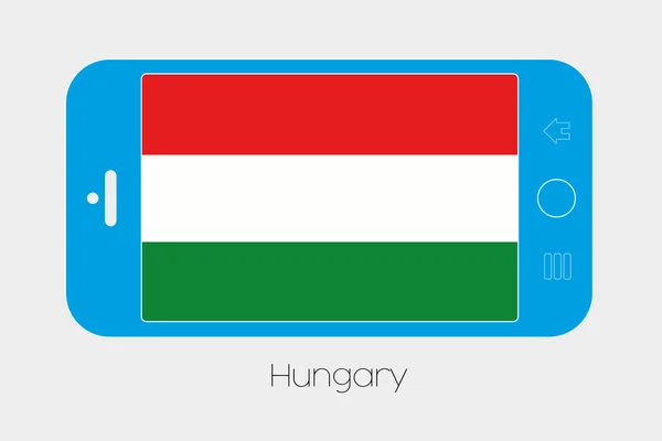 Mobile Phone with the Flag of Hungary — Stock Vector