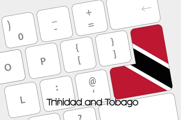 Teclado com o botão Enter sendo a Bandeira de Trinidad e To —  Vetores de Stock
