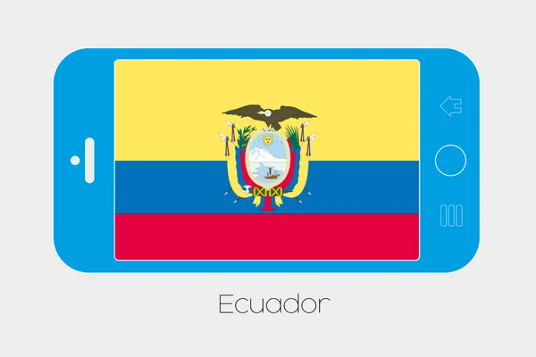 Mobiele telefoon met de vlag van Ecuador — Stockvector