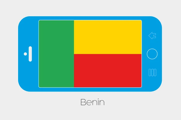 Mobiltelefon med flaggan i Benin — Stock vektor