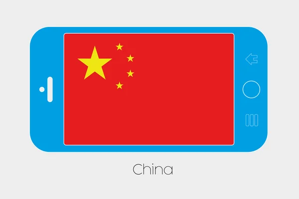 Handy mit der Flagge Chinas — Stockvektor