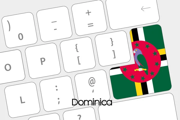 Keyboard with the Enter button being the Flag of Dominica — Stock Vector