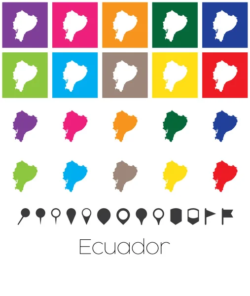 Meerdere kleuren met Pointers voor de kaart van Ecuador — Stockvector