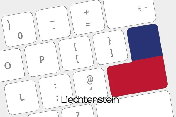 Teclado con el botón Enter siendo la Bandera de Liechtenstein — Archivo Imágenes Vectoriales