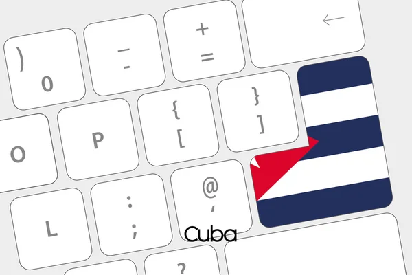 Tangentbord med Enter-knappen för att vara Kubas flagga — Stock vektor