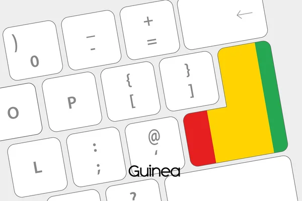 Teclado con el botón Enter siendo la Bandera de Guinea — Vector de stock