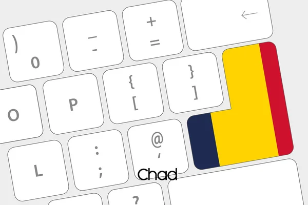 Klavye ile Çad bayrağı varlık belgili tanımlık girmek düğme — Stok Vektör