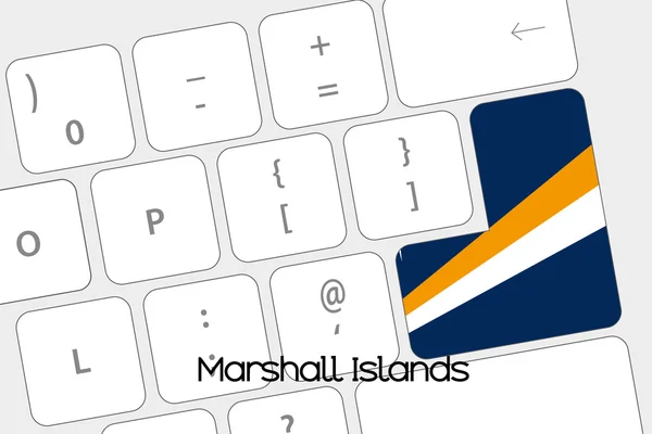 Marshall Adası bayrak olmak Enter tuşu ile klavye — Stok Vektör
