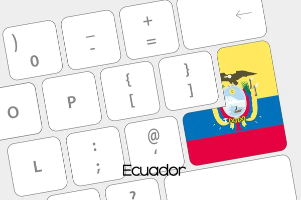 Klavye ile Ekvator bayrak varlık belgili tanımlık girmek düğme — Stok Vektör