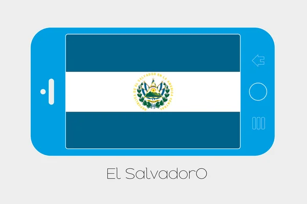 Mobile Phone with the Flag of El Salvador — Stock Vector