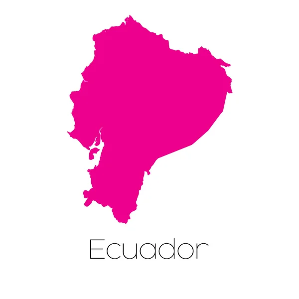Kaart van het land van Ecuador — Stockvector
