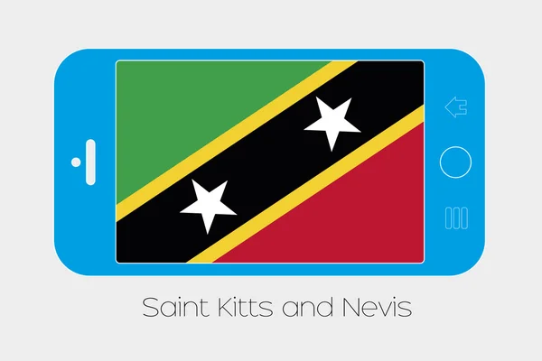 Telefon komórkowy z flaga Saint Kitts i Nevis — Wektor stockowy